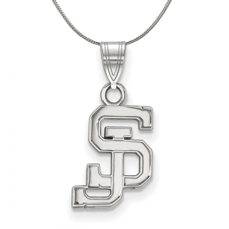 Sterling Silver San Jose State Small Pendant Necklace - 18 Inch